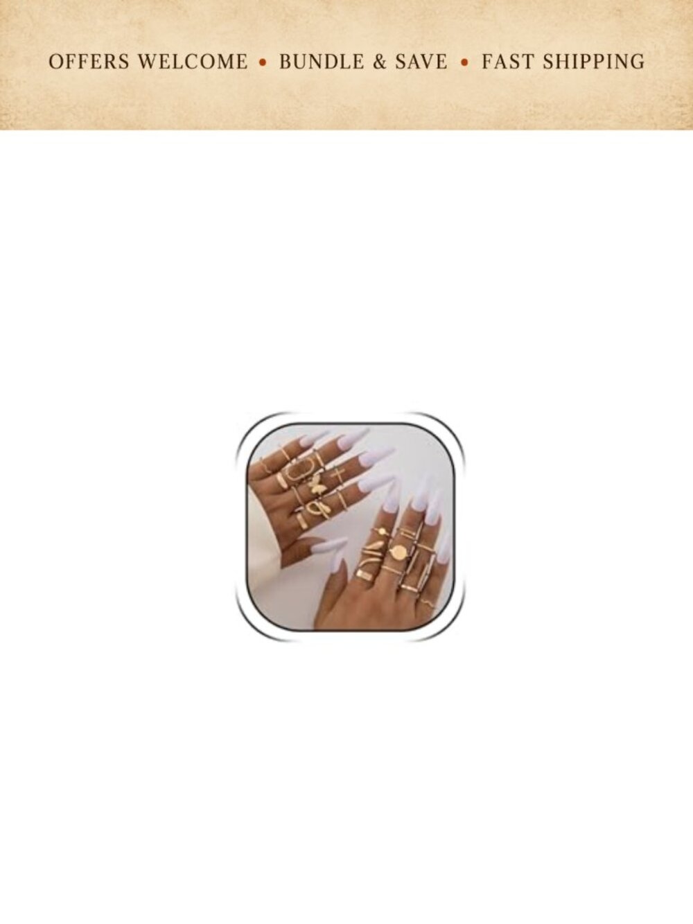 8 Pc Gold Tone Stackable Rings Set Adjustable Knuckle Midi Rings Boho